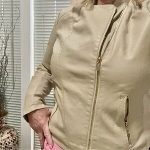 Calvin Klein Faux Leather Women's Tan Jacket